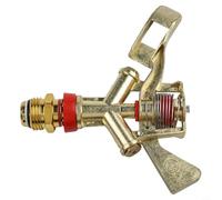 1/2 Inch Brass Sprinkler with Full Circle Rotation Capability and Balanced Water Flow for Residential and Agricultural Sites