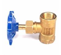 1/2 Inch BSP Female Thread Brass Ball Valve, Equal Straight Needle Valve with Blue Handle for Flow Control, Durable and Reliable Plumbing Solution