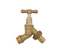 1/2 Inch BSP Outside tap Kit with Compression Wallplate Elbow and 15mm Copper Pipe, Durable Brass Garden tap for External Wall Mounting, Ideal for Hose Connection and Outdoor Use