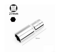 1/2 Inch Deep Socket Wrench Set with 8-27mm Hex Adapter Heads, Chrome Vanadium Steel Ratchet Tool for High Torque, Compatible with 1/2" Drive to(27mm)