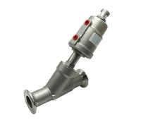1/2 Inch DN15 Sanitary Angle Seat Valve NC Clamp OD 50.5MM Stainless Steel 304 Single Acting Air Actuated Normally Closed 1Pcs