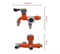 1/2 Inch Double Outlet Washing Machine Tap Dual Control Extended Faucet PP Material High Temperature Resistant Antifreeze Explosion Proof White Blue Green(Orange)