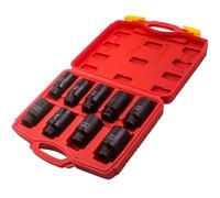 1/2 inch Drive Axle Nut Hub Air Impact Deep Socket Set 29-38mm 9Pc With Case