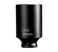 1/2-Inch Drive Deep Impact Socket, 34mm 6-Point Metric CR-V Steel Black Phosphated Rust Prevention Socket for Light to Medium-Duty Impact and Hand Tools