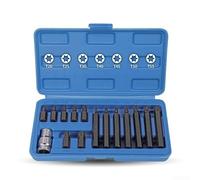 1/2 Inch Drive for Torx Hex 12-Point Bit Socket Set Impacts Adapter Alloy Steel 15-Piece Dual Function 30mm 75mm Short and Deep Sleeve for Ratchet and Power Tool(T type)