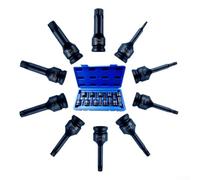 1/2 Inch Drive for Torx Star Bit Socket Set, 10-Piece for T20-T80, Chrome Steel, for Grade, for Automotive Tools, in Portable Storage Box