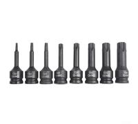 1/2 Inch Drive for Torx Star Bit Socket Set 8Pcs Chrome Steel for Wrench Bits for T20 for T30 T40 T50 T55 T60 T70 T80 Compatible Having 1/2 Inch Square Head Wrenches Mobile Storage Box Included