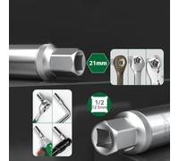 1/2 Inch Drive Screw Extractor Tool Set for Broken Bolt and Stud Removal - 6mm 8mm 10mm 12mm Chrome Vanadium Steel with Concentric Roller Beari(12MM)