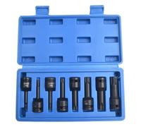 1/2 Inch Drive Torx Star Bit Socket Set for T20 T30 T40 T50 T55 T60 T70 T80, 8-Piece for Impact-Grade Chrome Steel Sockets with Portable Storage Box