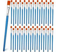 1/2 inch Flat Paint Brushes for Acrylic Painting,40-Pack Small Paint Brushes Bulk with Wooden Handle for Acrylic, Watercolor, Oil, Crafts, Face Body Art