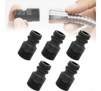 1/2 Inch For BSP Thread Garden Water Adapter Set 5PCS for Faucet Pipe Hose Quick Coupling External 4-Point Threading