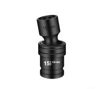 1/2 Inch for impact Socket Adapter with 360° Swivel Joint - Chrome Vanadium Steel Hex Driver for Electric Wrench, Rust Resistant Nut Setter 12-22mm Metric, 68mm Length for Auto Repair(15mm)