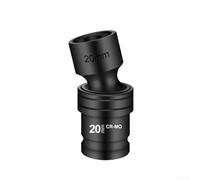 1/2 Inch for impact Socket Adapter with 360° Swivel Joint - Chrome Vanadium Steel Hex Driver for Electric Wrench, Rust Resistant Nut Setter 12-22mm Metric, 68mm Length for Auto Repair(20mm)