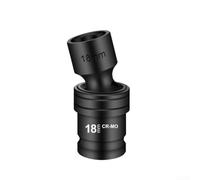 1/2 Inch for impact Socket Adapter with 360° Swivel Joint - Chrome Vanadium Steel Hex Driver for Electric Wrench, Rust Resistant Nut Setter 12-22mm Metric, 68mm Length for Auto Repair(18mm)