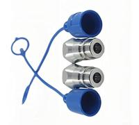 1/2 Inch Npt Hydraulic Quick Connect Coupler Male Poppet Type With Secure Ball Lock For Tractors Farm Equipment Blue Finish Two Pieces
