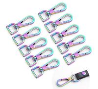 1/2 Inch Rainbow Swivel Clasps Lanyard Lobster Snap Hook Key Chain Webbing Clips Purse Hardware DIY Sewing Craft Jewelry Findings 10PCS…