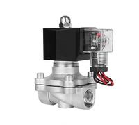 1/2 Inch Solenoid Valve DN15 Stainless Steel Valves with Power Indicator 1Pcs(NPT_220VAC_EPDM-Seal)