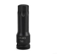 1/2 Inch Square Drive Hex Socket Adapter For Torx For T20 For T30 T40 T50 T100 Screwdriver Bits Black Chrome Steel Hand Tool 78mm Long(T90)