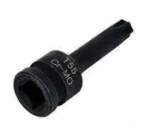 1/2 Inch Square Drive Hex Socket Adapter For Torx For T20 For T30 T40 T50 T100 Screwdriver Bits Black Chrome Steel Hand Tool 78mm Long(T55)