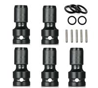 1/2-Inch Square Drive to 1/4-Inch Hex Female Socket Impact Adapter Drill Chuck, Telescopic Conversion Head, For Air and Electric Impact Wrench