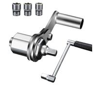 1/2 Inch Torque Multiplier Wrench, 1:16 Gear Ratio Effort Saving Lug Nut Tool with 17/19/21mm Sockets for Car Truck SUV, 680Nm Max Output Silver