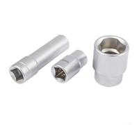 1/2 Inch Triangular Antirust Socket Wrench Set 3 Pcs Metal Nuts for Injection Tool Screw Hand Multitoothed for Elite Hardness Removal Tool for Automotive and Workshop Purpose