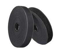 1.2 Inch x 26.5 Feet Black Strips with Adhesive, Hook and Loop Tape, Heavy Duty Strip, Double Sided Self-Adhesive Tapes, DIY Sticky for Home Office