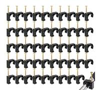 1/2" J Hooks with Nails, Pack of 50 Hose Clamps with Nail - Home Improvement Tools for Mounting Hanging Garden Installation