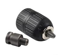 1/2" Keyless Drill Chuck with Hex Shank Adapter, 2-13 mm Capacity, 1/2"-20 UNF Thread Mount, for Power Drills and Wrench Conversion - Indust