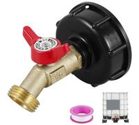 1/2" Leakproof Brass IBC Tank Fittings, IBC Outlet tap, 1000L Water Tank tap Valve Adapter for S60x6 Water Storage Tanks Taps Garden(60mm)
