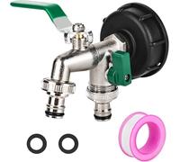 1/2" Leakproof Brass IBC Tank Fittings, IBC Tank Adapter, IBC Tank Valve Tap Tank IBC Tap for S60X6 Water Storage Tank & Garden Hose Connector IBC Adapter Replace Valve Fitting Parts (Green)