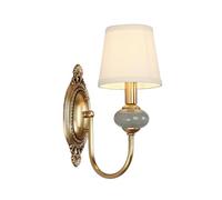 1/2-Light Retro Vintage Wall Mount Lamp American Antique Style Wall Light Fixture Brass Bedroom Bedside Wall Sconces Fabric Wall Light for Dining Room Stairs Aisle Lights Living Room/1Light