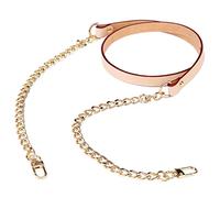 1.2 M Leather Straps Chain Leather Chain Strap Replacement Gold Plated Metal Chain for Messenger Bag Shoulder Bag Handbag DIY Crafts (Brown) Handcraft Materials