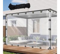 1.2 m x 1.4 m Clear Tarpaulin Waterproof Heavy-Duty: UV Resistant 130GSM PE Sheet with Reinforced Grommets for Garden Greenhouse Outdoor Furniture & Ground Use