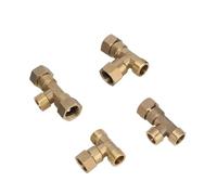 1/2 Male/Female Thread Union Tee Connector T-Cock Brass Junction Joint Coupling Pipe Fitting Connector Plumbing Pipe Fittings(White)