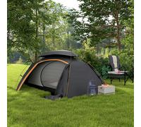 1-2 Man Aluminium Frame Camping Tent Dome Tent with Removable Rainfly Outsunny Dark Grey Double