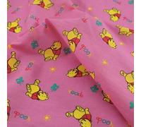 1/2 Metre | Pink Disney Winnie The Pooh Printed Polycotton Fabric **Free UK Post** Japanese Qkt 4000 Polycotton Poplin Material Dressmaking Cartoon Printed Fabric 115cm Width