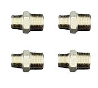 1/2" MNPT x 3/8" MNPT Stainless Steel Pipe Reducer - 4-Pack Male to Male NPT Adapter Fittings for Plumbing, HVAC, Air Compressor, Water & Gas Lines