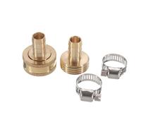 1/2 '' NPT Brass Male Female Connector Garden Hose Repair Quick Connect Water Pipe Fittings Car Wash Adapter w/ Adjustable Ear Hose Clamp Clip
