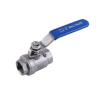 1/2" NPT DN15 Ball Valve, Full Port 2 Way Heavy Duty Shut Off Switch,Stainless Steel Rotary Lever Pipe Fitting,with blue Handles,for Water, Oil, and Gas