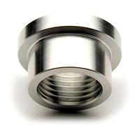 1/2" NPT Stainless Steel 304 Female Threaded Stepped Weld Bung Mounting Fitting (OD 1.0") with Top Head (OD 1.2")