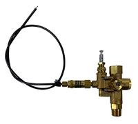 1/2" NPT Top Inlet Unloader Pilot Check Valve All in One, Plus Throttle Control Cable for 6.5HP Gas air Compressors and Below (125-150 PSI, 36" Throttle Control Cable & Unloader Valve)