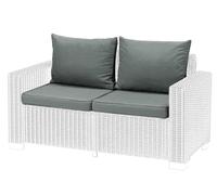 1,2 or 3 Seater Replacement Seat Cushion Pads for Keter Allibert California Rattan Outdoor Furniture | Water Resistant Rattan Patio Set Sofa Cushions Pads (Dark Grey, 2 Seater)