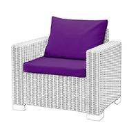 1,2 or 3 Seater Replacement Seat Cushion Pads for Keter Allibert California Rattan Outdoor Furniture | Water Resistant Rattan Patio Set Sofa Cushions Pads (Armchair, Purple)