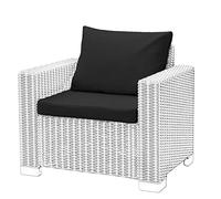 1,2 or 3 Seater Replacement Seat Cushion Pads for Keter Allibert California Rattan Outdoor Furniture | Water Resistant Rattan Patio Set Sofa Cushions Pads (Armchair, Black)