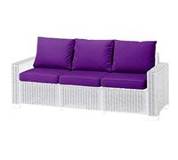 1,2 or 3 Seater Replacement Seat Cushion Pads for Keter Allibert California Rattan Outdoor Furniture | Water Resistant Rattan Patio Set Sofa Cushions Pads (3 Seater, Purple)
