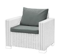 1,2 or 3 Seater Replacement Seat Cushion Pads for Keter Allibert California Rattan Outdoor Furniture | Water Resistant Rattan Patio Set Sofa Cushions Pads (Dark Grey, Armchair)