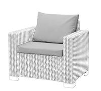 1,2 or 3 Seater Replacement Seat Cushion Pads for Keter Allibert California Rattan Outdoor Furniture | Water Resistant Rattan Patio Set Sofa Cushions Pads (Armchair, Grey)
