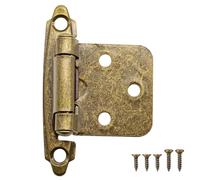 1/2" Overlay Kitchen Cabinet Door Hinges Antique Brass, 6 Pack (3 Pairs) Self Closing Cabinet Hardware Hinges for Face Frame Kitchen Cabinet Doors