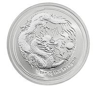 1/2 oz Australian silver coin, 2012, 0.5 AUD, Lunar II "Dragon” design, 1/2 ounce 999/1000 silver, cased